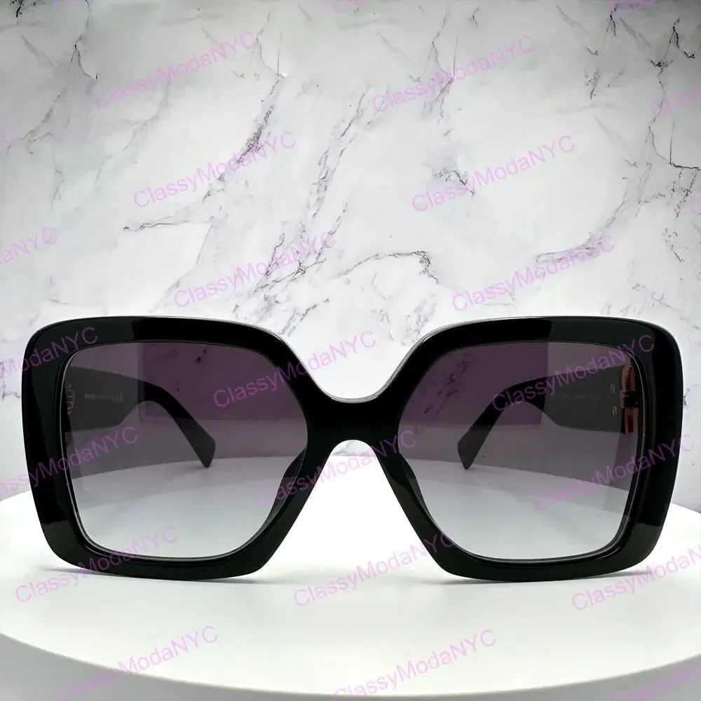 New MIU MIU Sunglasses Black Square Gold Full Rim 56mm MIU MIU - Picture 3 of 16